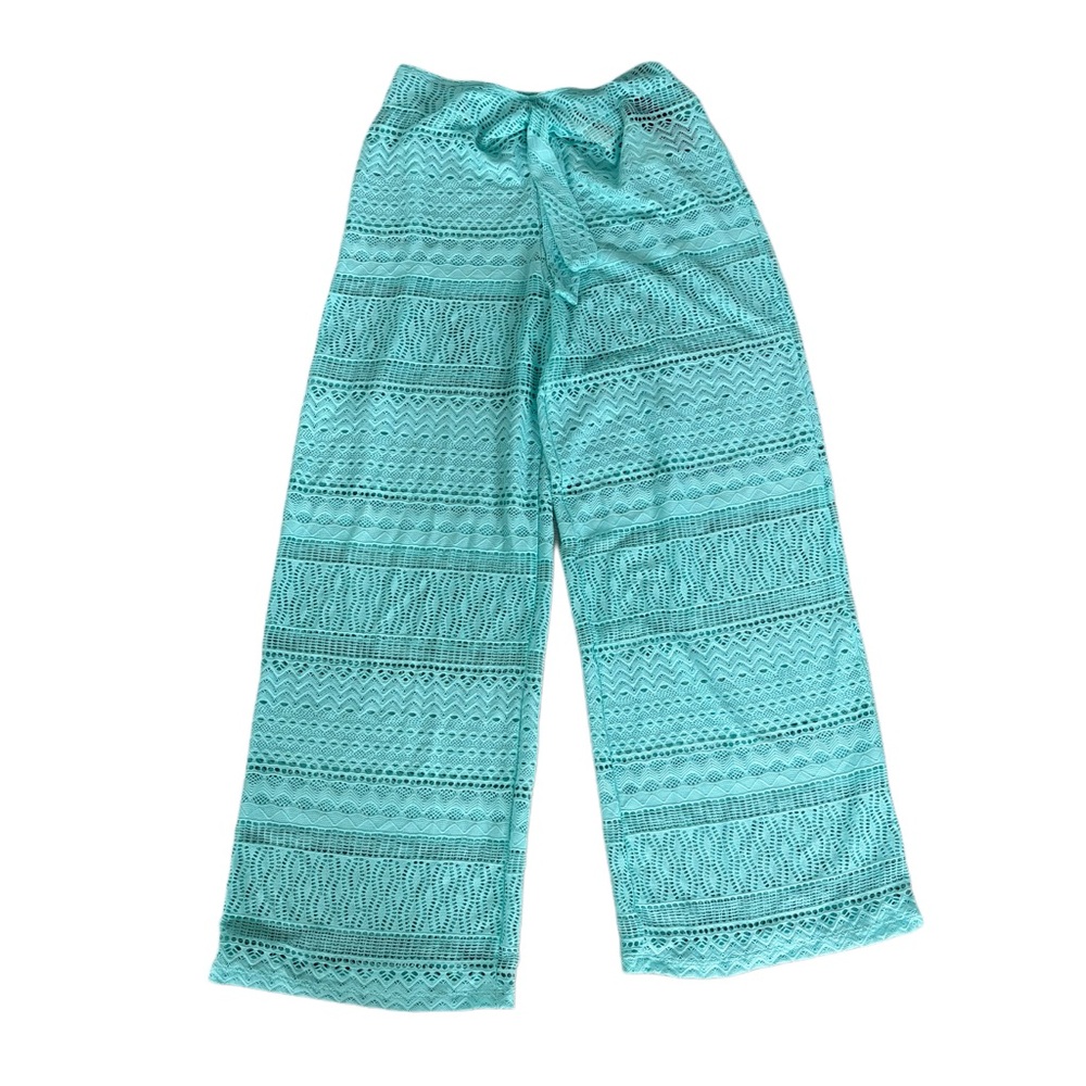 Kenneth Cole- Aqua Lace Wide-Leg Swim Cover Up Pants- size 10. NWT